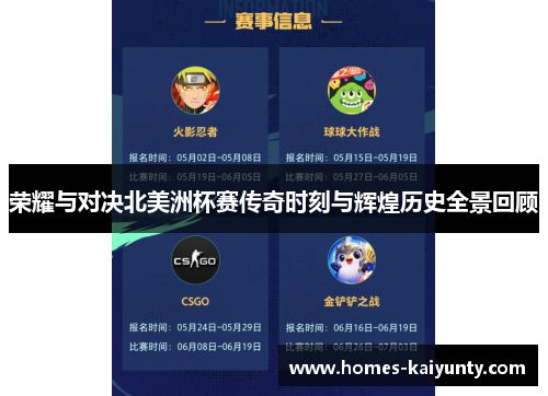 荣耀与对决北美洲杯赛传奇时刻与辉煌历史全景回顾